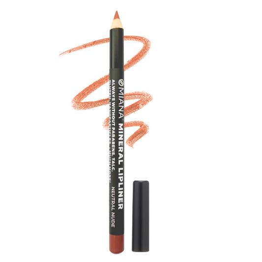Omiana mineral lipliner pencil with neutral nude swatch on white background