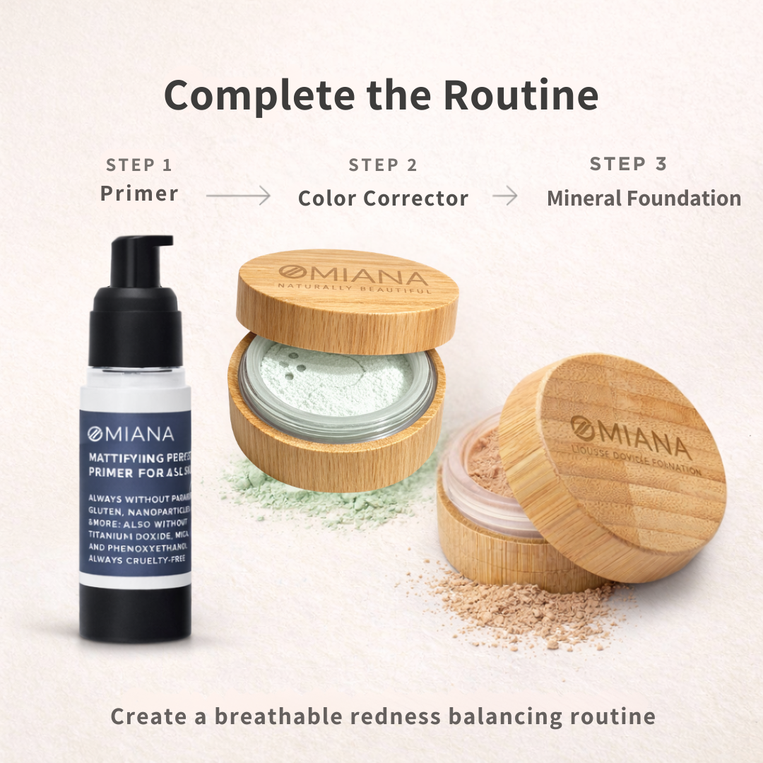 Loose Powder Mineral Color Corrector For Redness  - Titanium Dioxide-Free - Omiana Beauty