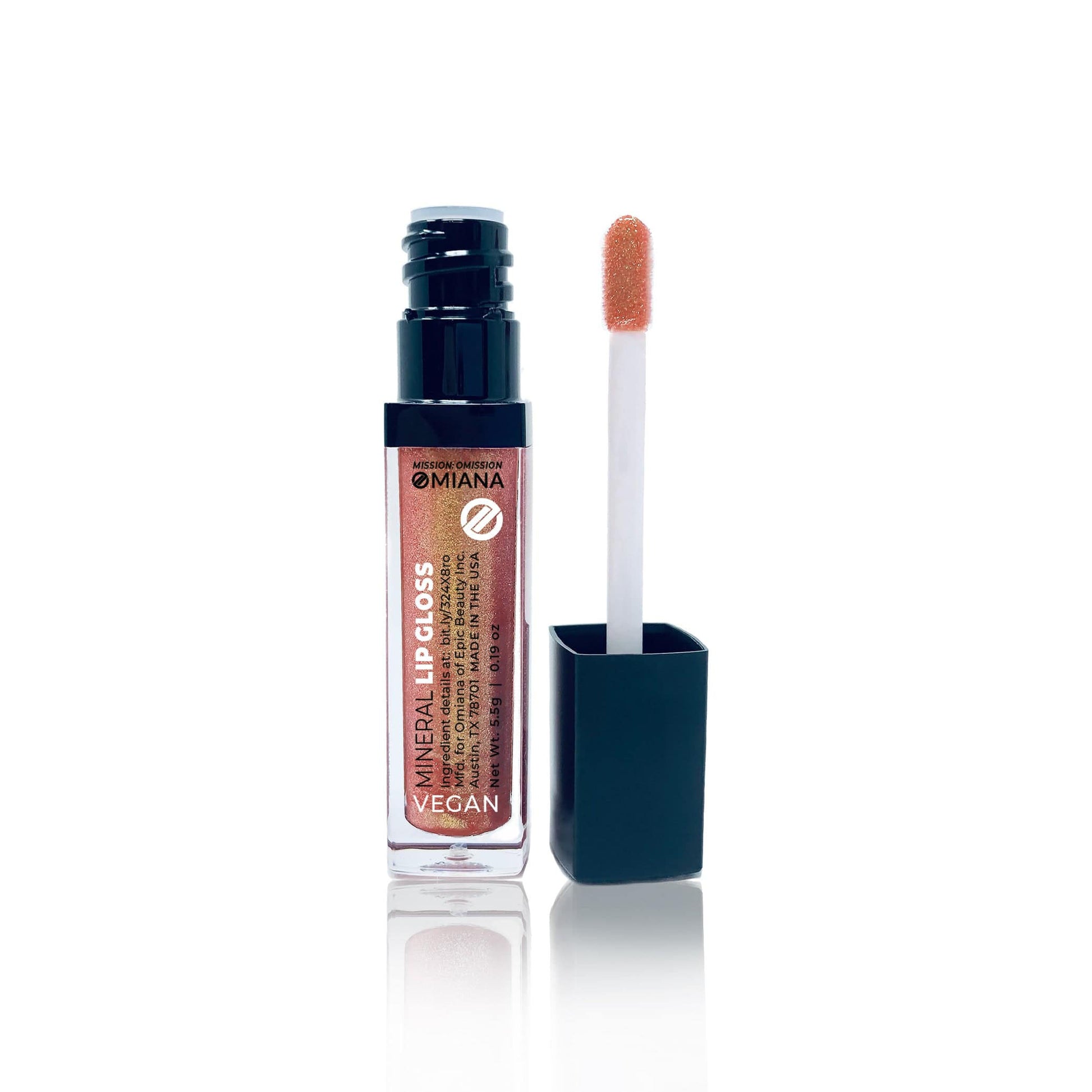 Omiana Natural Cosmetics Lipgloss Mineral Vegan Lip Gloss - Titanium Dioxide-Free, Tocopheryl Acetate-Free