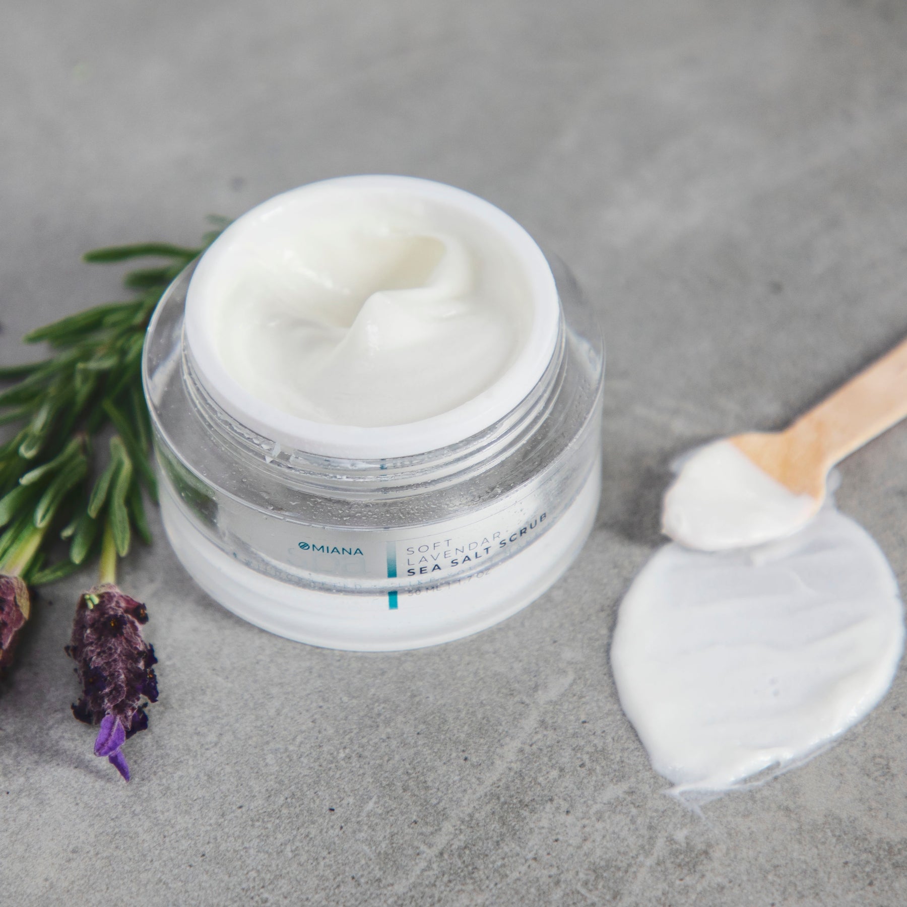 Omiana Natural Spa Skincare for Sensitive Skin Soft Lavender Sea Salt Scrub