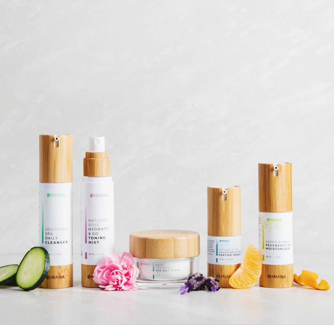 Omiana Natural Spa Healthy Skincare for Sensitive Skin Pure Glow Skincare Kit Complete Routine Bundle