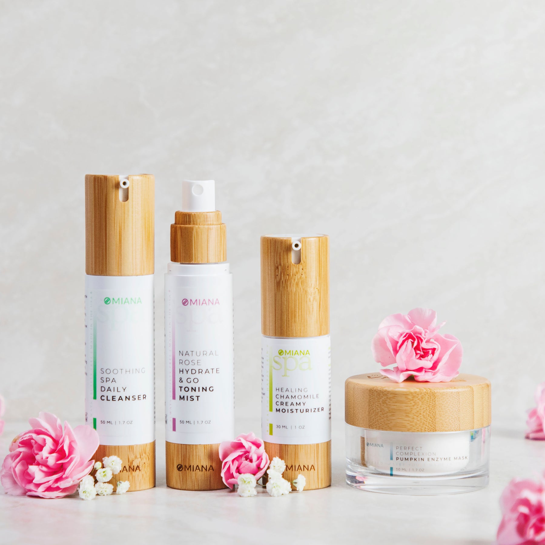 Omiana Natural Spa Healthy Skincare for Sensitive Skin Clean & Care Teen Skincare Kit Complete Routine Bundle