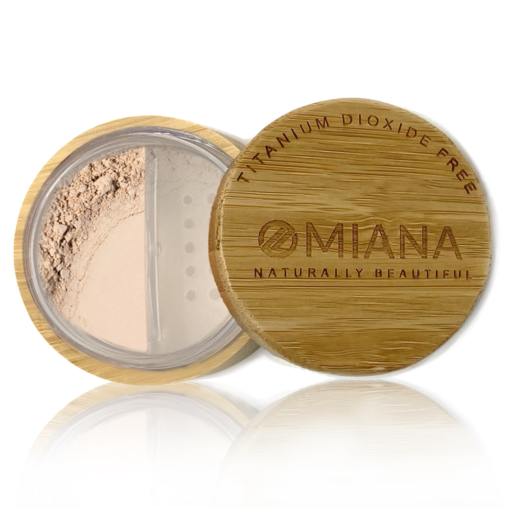 Loose Powder Mineral Foundation - Without Mica, Titanium Dioxide, & More! - Omiana Beauty